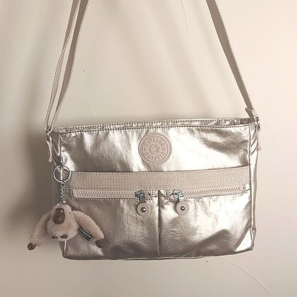 Kipling- New Angie Metallic Glow Crossbody Travel Bag NWOT - Picture 8 of 16